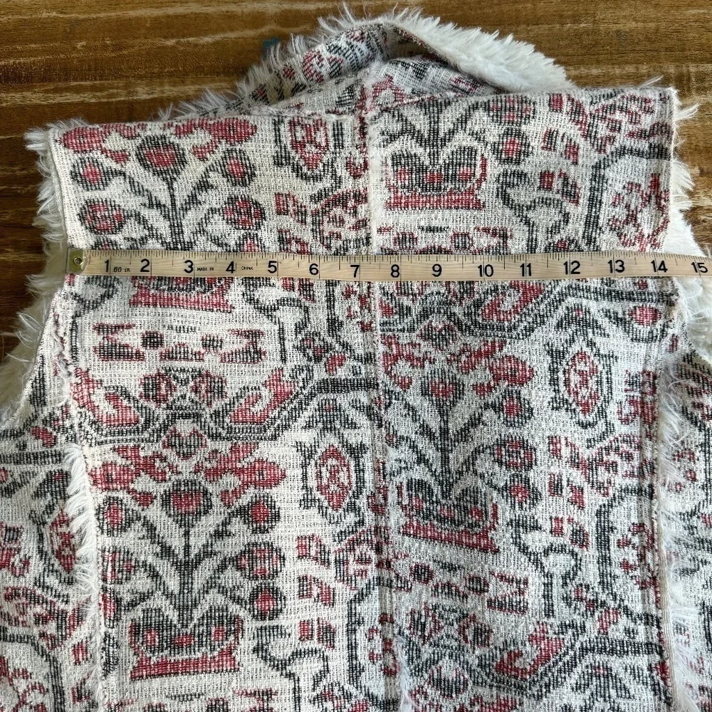 Hei Hei Jacquard Tapestry Faux Fur Lined Vest: see notes on size